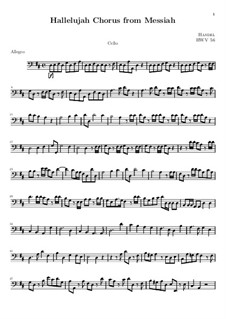 No.44 Hallelujah: parte violoncelo by Georg Friedrich Händel