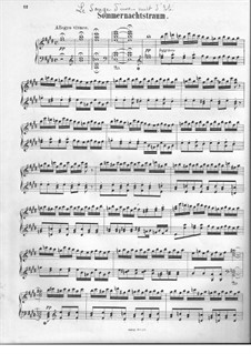 Ein Sommernachtstraum (Midsummer Night's Dream), Op.21: Overture, para piano by Felix Mendelssohn-Bartholdy