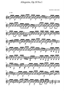 Twelve Easy Pieces, Op.10: No.1 Allegretto by Matteo Carcassi