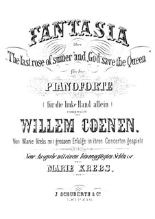 Fantasia Over 'The Last Rose of Summer' and 'God Save the Queen': Para a mão esquerda sozinha by Willem Coenen