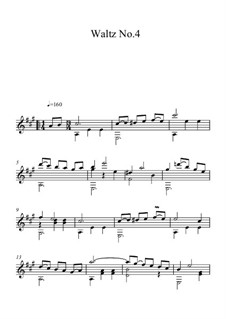 Sixteen Waltzes Favorites: Waltz No.4, for Guitar by Johann Strauss (Sohn)