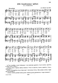 Gaudeamus igitur (So Let us Rejoice): Para vocais e piano by Unknown (works before 1850)
