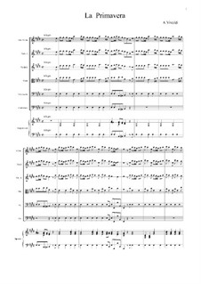 Violin Concerto No.1 in E Major 'La primavera', RV 269: partituras completas, partes by Antonio Vivaldi