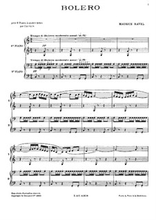 Bolero, M.81: dois pianos de quatro mãos by Maurice Ravel