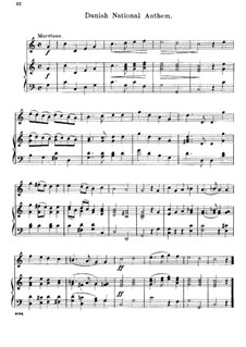 King Christian (Danish National Hymn): For mandolin and piano by Unknown (works before 1850)