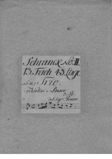 Trio Sonata for Two Violins and Basso Continuo, GraunWV Av:XV:23: Trio Sonata para dois violinos e baixo contínuo by Johann Gottlieb Graun