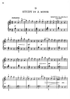 Twenty-Five Elementary Etudes, Op.137: estudo No.8 by Henri Jérôme Bertini