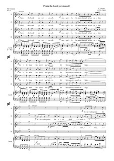 Praise the Lord, ye voices all: Partitura Piano-vocal by Joseph Haydn