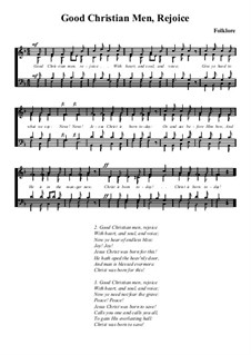 Good Christian Men, Rejoice: partituras de vocais by folklore