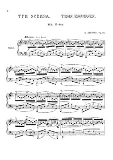 Three Sketches, Op.24: set completo by Anton Arensky