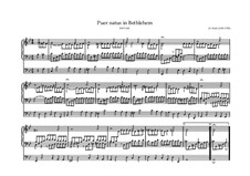 Puer natus in Bethlehem, BWV 603: para orgãos by Johann Sebastian Bach
