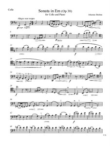 Sonata for Cello and Piano No.1 in E Minor, Op.38: Movimento I - parte em Violoncelo by Johannes Brahms