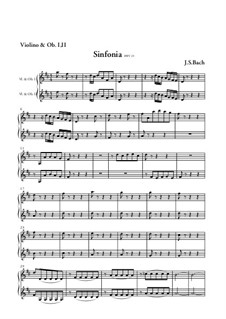 Wir danken dir, Gott, wir danken dir, BWV 29: Sinfonia – Violins and Oboes Part by Johann Sebastian Bach