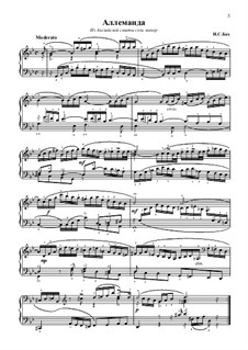 Suite No.3 in G Minor, BWV 808: Allemande by Johann Sebastian Bach