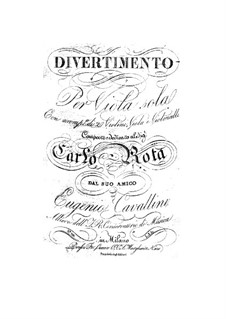 Divertimento for Viola and Strings: Divertimento for Viola and Strings by Eugenio Cavallini
