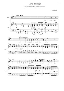 Il Sedecia, Re di Gerusalemme: Caldo sangue, for voice and piano by Alessandro Scarlatti
