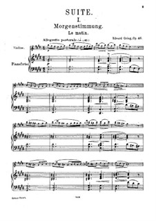 Suite No.1, Op.46: arranjo para violino e piano by Edvard Grieg