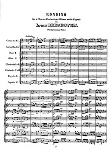 Rondino for Wind Instruments, WoO 25: Partitura completa by Ludwig van Beethoven