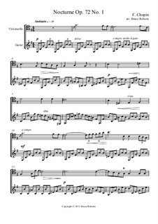 Nocturne in E Minor, Op. posth.72 No.1: para violoncelo e guitarra by Frédéric Chopin