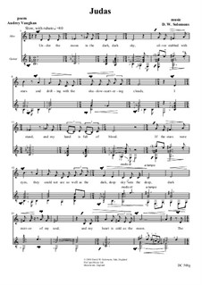 Judas – a song for alto and guitar: Judas – a song for alto and guitar by David W Solomons