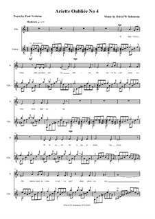 Ariette Oubliée: Para alto e guitarra by David W Solomons