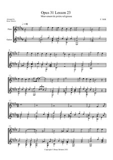 Twenty-Four Progressive Lessons, Op.31: Lesson No.23, for flute and guitar by Fernando Sor