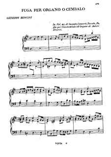 Fugue for Organ (or Harpsichord): Fugue for Organ (or Harpsichord) by Giuseppe Bencini