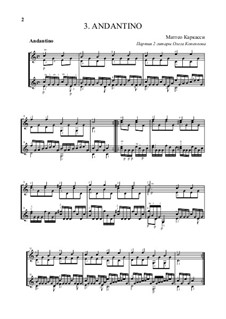 Andantino in C Major: para duas guitarras by Matteo Carcassi