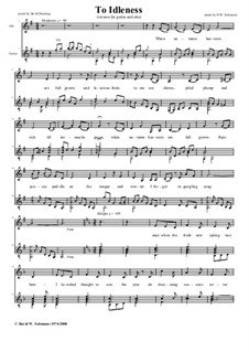Song to Idleness: Para alto e guitarra by David W Solomons