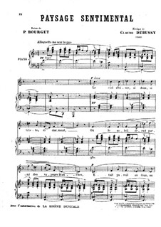 Paysage sentimental, L.45: Para vocais e piano by Claude Debussy