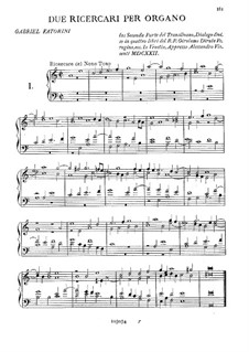 Two Ricercars for Organ: Two Ricercars for Organ by Gabriele Fattorini