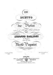 Duo for Two Violins: Duo for Two Violins by Antonio Baglioni