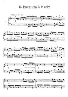 Complete set, BWV 772-786: No.1-15 by Johann Sebastian Bach