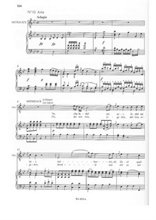 No.12 Mitridat's Aria 'Tu che fedel mi sei': Para vocais e piano by Wolfgang Amadeus Mozart