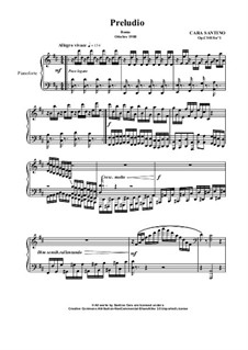 Prelude in D for piano, CS018 No.1: Prelude in D for piano by Santino Cara