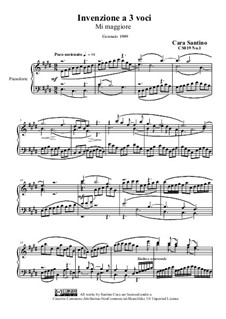 Four inventions to three voices for piano, CS019 No.1, 2, 3, 4: Four inventions to three voices for piano by Santino Cara