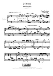 Corrente in G major for piano, CS022 No.2: Corrente in G major for piano by Santino Cara