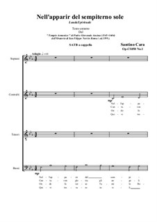 Nell'apparir del sempiterno sole. SATB a cappella or with organ, CS050 No.1: Nell'apparir del sempiterno sole. SATB a cappella or with organ by Santino Cara