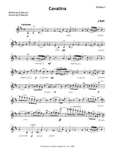 Six Pieces for Violin and Piano, Op.85: No.3 Cavatina. Version for string quartet – parts by Joseph Joachim Raff