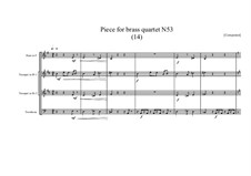 Piece for brass quartet No.53 (14), MVWV 156: Piece for brass quartet No.53 (14) by Maurice Verheul