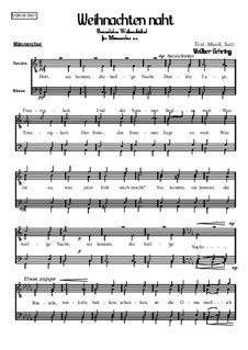 Weihnachtliches: Weihnachten naht, Op.005 Nr.1 M: Weihnachtliches: Weihnachten naht by Volker Gehring