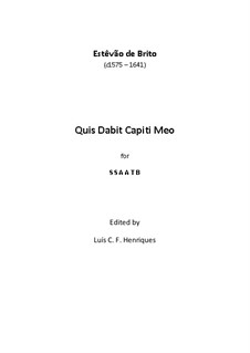 Quis Dabit Capiti Meo: Quis Dabit Capiti Meo by Estêvão de Brito