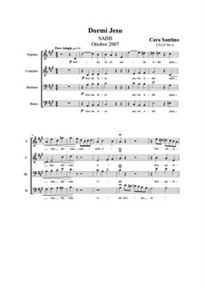 Dormi Jesu. SABB a cappella, CS125 No.4: Dormi Jesu. SABB a cappella by Santino Cara