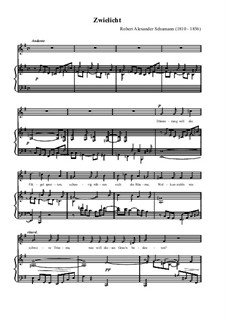 No.10 Zwielicht (Twilight): Partitura piano-vocal by Robert Schumann