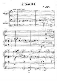 Piano Concerto No.2 (for Two Pianos Four Hands), S.651: partitura para piano by Franz Liszt