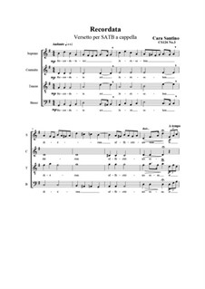 Recordata. Verse for SATB a cappella, CS126 No.3: Recordata. Verse for SATB a cappella by Santino Cara