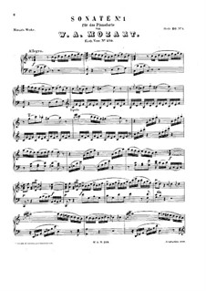 Sonatas for Piano No.1-6, K.279-284: Sonatas for Piano No.1-6 by Wolfgang Amadeus Mozart