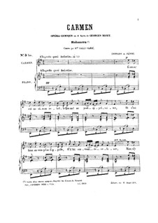 Habanera: For soprano (or tenor) and piano by Georges Bizet