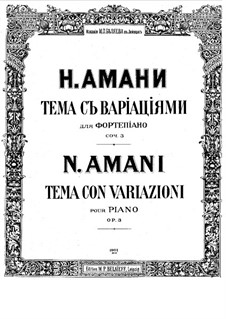 Theme and Variations, Op.3: tema e variações by Nikolay Amani