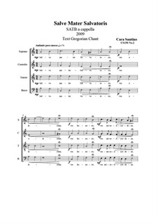 Salve Mater Salvatoris. SATB a cappella, CS150 No.2: Salve Mater Salvatoris. SATB a cappella, CS150 No.2 by Santino Cara